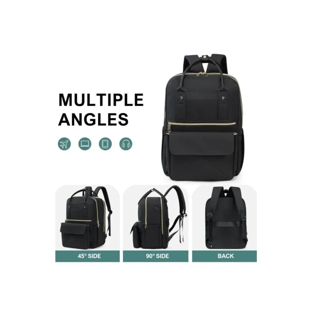 Rinlist Large Backpack for Men Women, Travel Backpack Flight-approved Black - Picture 5 of 10